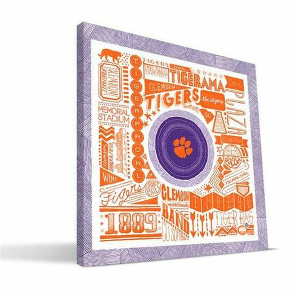 Paulson Designs Clemson Pictograph Canvas, 24 x 24 in. CLPG2424